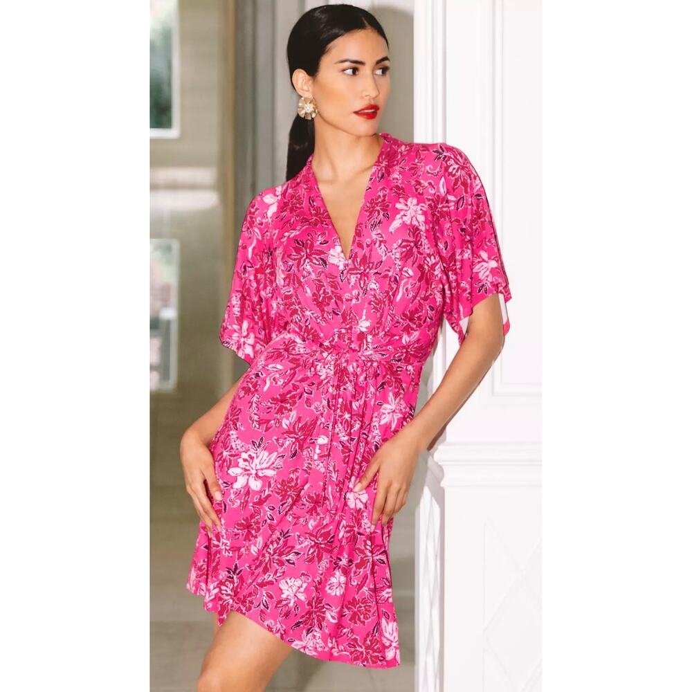 NWT Lilly Pulitzer Wisteria Elbow Sleeve V-Neck Dress Sz 4 Pink Wedding